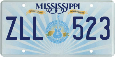 MS license plate ZLL523