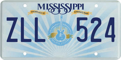 MS license plate ZLL524