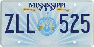 MS license plate ZLL525