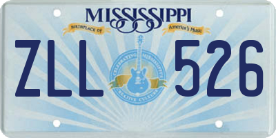 MS license plate ZLL526
