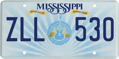 MS license plate ZLL530