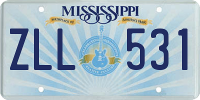 MS license plate ZLL531
