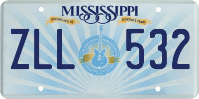 MS license plate ZLL532