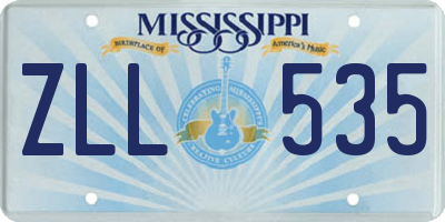 MS license plate ZLL535