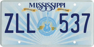 MS license plate ZLL537