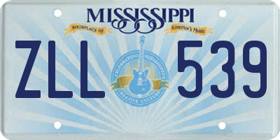 MS license plate ZLL539