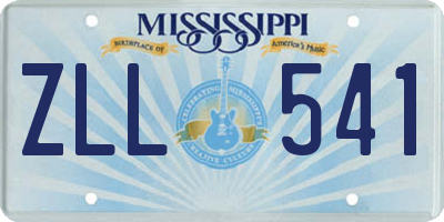 MS license plate ZLL541