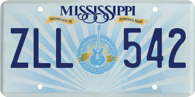 MS license plate ZLL542