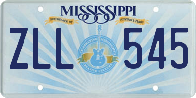 MS license plate ZLL545