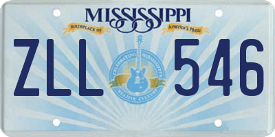MS license plate ZLL546