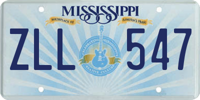 MS license plate ZLL547