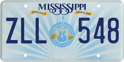 MS license plate ZLL548