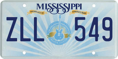 MS license plate ZLL549