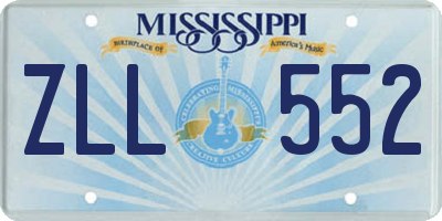 MS license plate ZLL552
