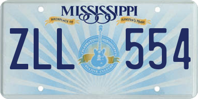 MS license plate ZLL554