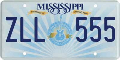 MS license plate ZLL555