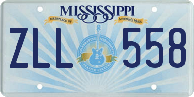 MS license plate ZLL558