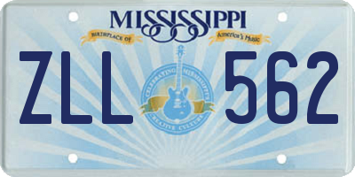 MS license plate ZLL562