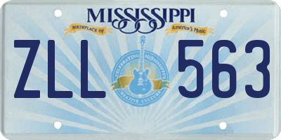 MS license plate ZLL563