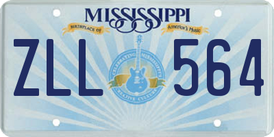 MS license plate ZLL564