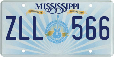 MS license plate ZLL566