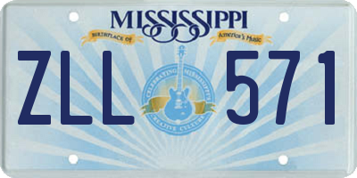 MS license plate ZLL571