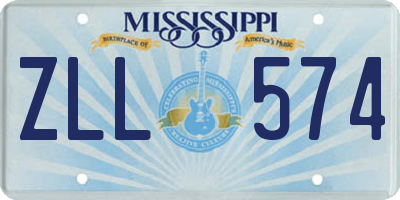 MS license plate ZLL574