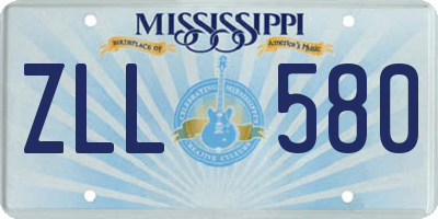MS license plate ZLL580