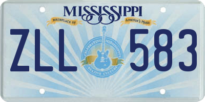MS license plate ZLL583