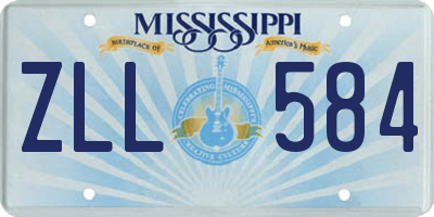 MS license plate ZLL584