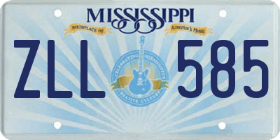 MS license plate ZLL585