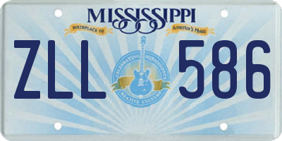 MS license plate ZLL586