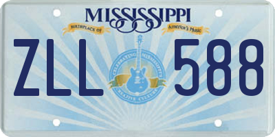 MS license plate ZLL588