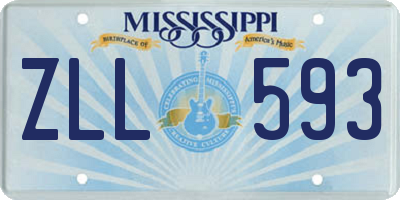 MS license plate ZLL593