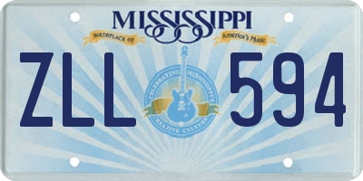 MS license plate ZLL594