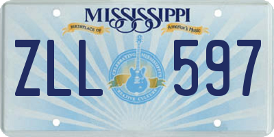 MS license plate ZLL597