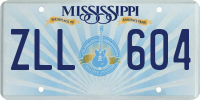 MS license plate ZLL604