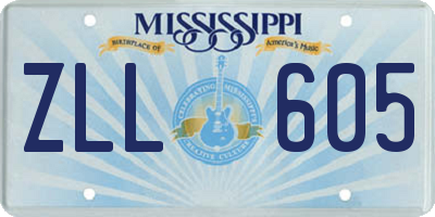 MS license plate ZLL605