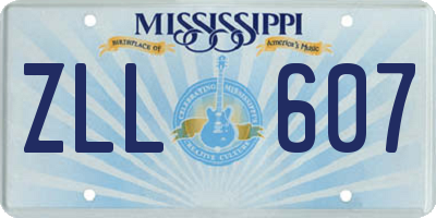 MS license plate ZLL607