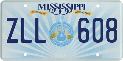 MS license plate ZLL608