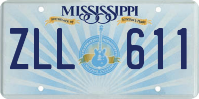 MS license plate ZLL611