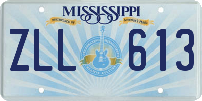 MS license plate ZLL613
