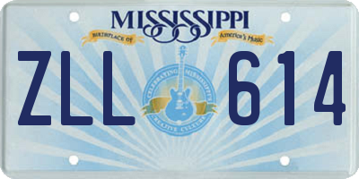 MS license plate ZLL614