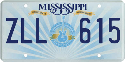 MS license plate ZLL615