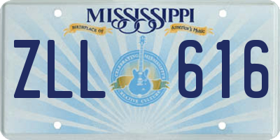 MS license plate ZLL616