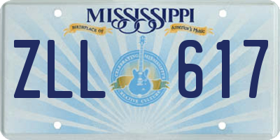 MS license plate ZLL617