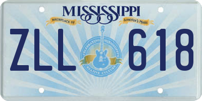 MS license plate ZLL618