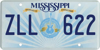 MS license plate ZLL622