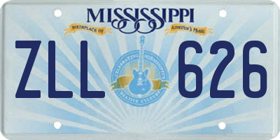 MS license plate ZLL626
