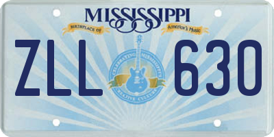 MS license plate ZLL630